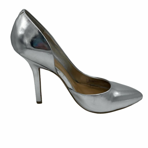 BCBG Shoes - BCBG Paris Silver Stiletto Pointed Toe Pumps 8
